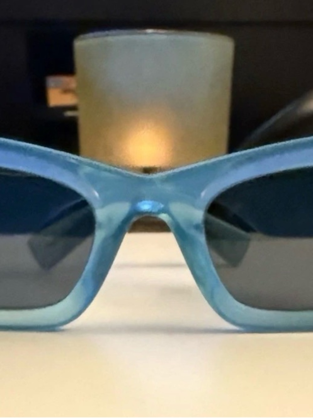 Miu Miu Light Blue Rectangular Sunglasses